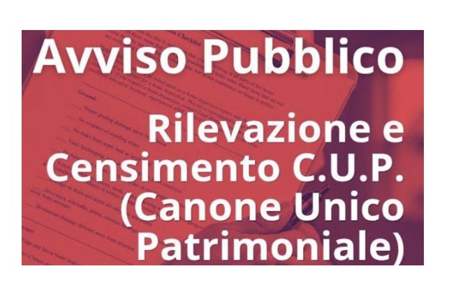 RILEVAZIONE E CENSIMENTO C.U.P.(canone unico patrimoniale)